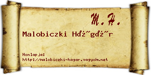 Malobiczki Hágár névjegykártya